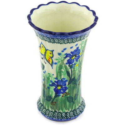 Polish Pottery Vase 7&quot; Spring Garden UNIKAT