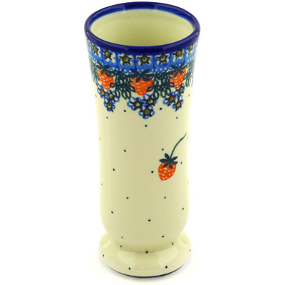 Polish Pottery Vase 7&quot; Strwaberry Fever