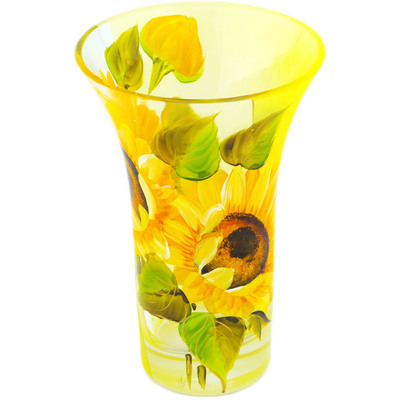Glass Vase 7&quot; Sunflower