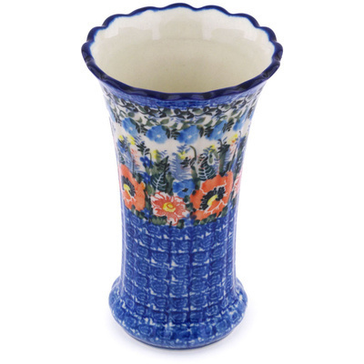 Polish Pottery Vase 7&quot; Touch Of Beauty UNIKAT