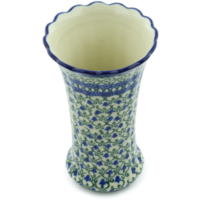 Polish Pottery Vase 7&quot; Tulip Trellis