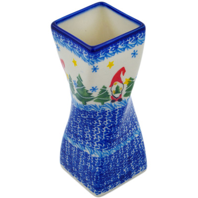 Polish Pottery Vase 7&quot; Twinkle Twinkle Little Gnome