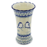 Polish Pottery Vase 7" Waiting Birds UNIKAT