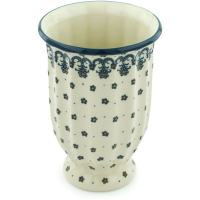 Polish Pottery Vase 7&quot; Winter Garden
