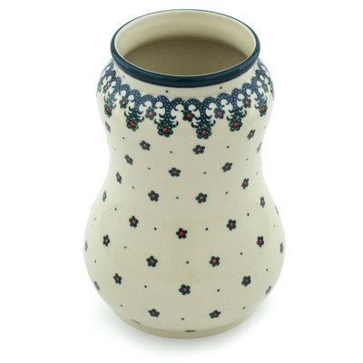 Polish Pottery Vase 7&quot; Winter Garden