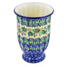 Polish Pottery Vase 7&quot; Yellow Garden UNIKAT