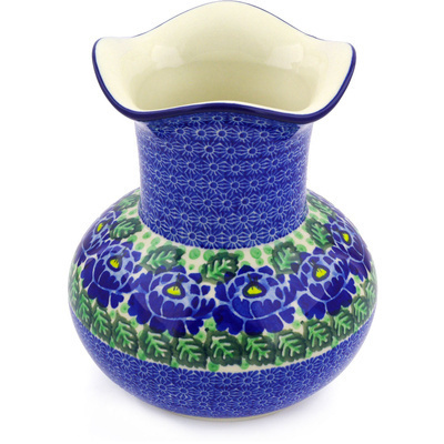 Polish Pottery Vase 8&quot; Blue Bliss