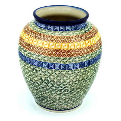 Polish Pottery Vase 8&quot; Grecian Sea