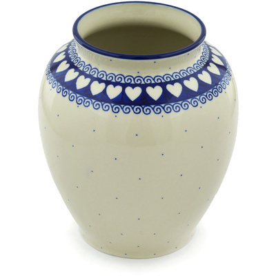 Polish Pottery Vase 8&quot; Light Hearted