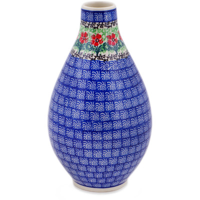 Polish Pottery Vase 8&quot; Maraschino