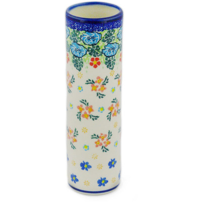 Polish Pottery Vase 8&quot; Monstera Blooms UNIKAT