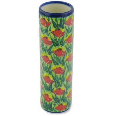 Polish Pottery Vase 8&quot; Poppy Fever UNIKAT