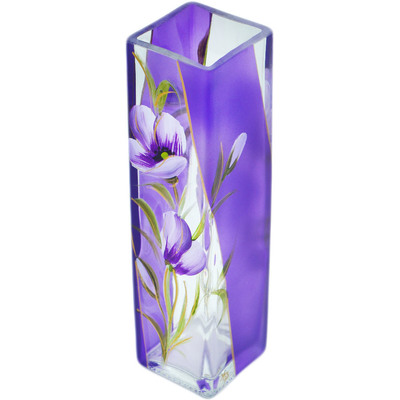 Glass Vase 8&quot; Purple Glass
