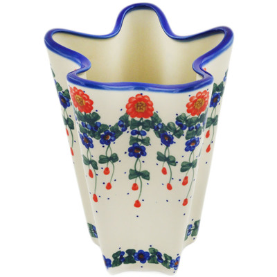 Polish Pottery Vase 8&quot; Reaching Vines UNIKAT