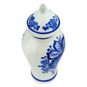 faience Vase 8&quot; Retro Cobalt