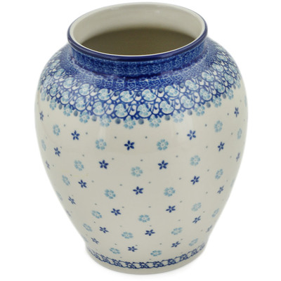 Polish Pottery Vase 8&quot; Rhapsody In Blue
