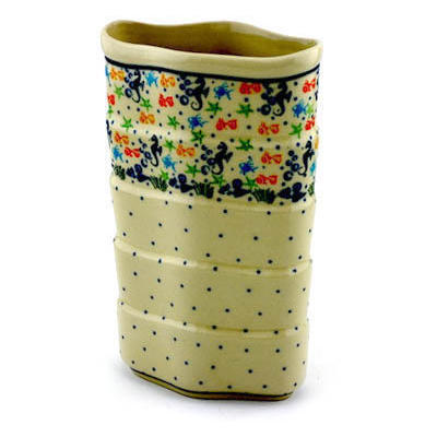 Polish Pottery Vase 8&quot; Seaside Splendor
