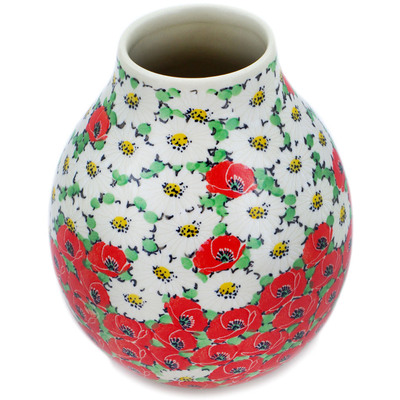 Polish Pottery Vase 8&quot; Spring Blossom Harmony UNIKAT