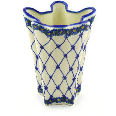 Polish Pottery Vase 8&quot; Spring Lattice
