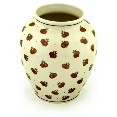 Polish Pottery Vase 8&quot; Wild Cherry