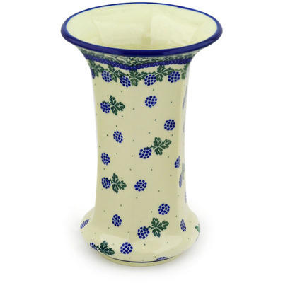 Polish Pottery Vase 9&quot; Blackberry Vines
