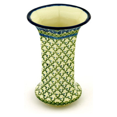 Polish Pottery Vase 9&quot; Blue Alpine