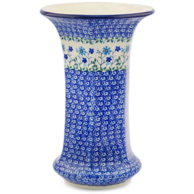 Polish Pottery Vase 9&quot; Blue Fascination