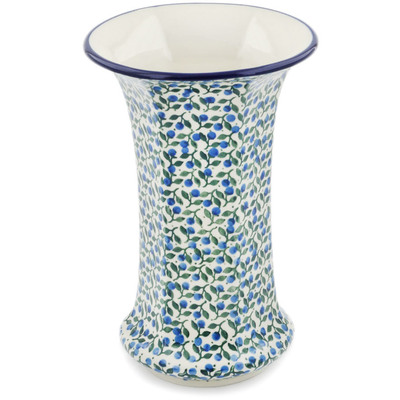 Polish Pottery Vase 9&quot; Blueberry Vine