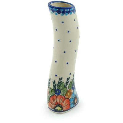 Polish Pottery Vase 9&quot; Bold Poppies UNIKAT