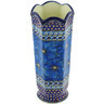 Polish Pottery Vase 9&quot; Cobalt Poppies UNIKAT