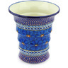 Polish Pottery Vase 9&quot; Cobalt Poppies UNIKAT