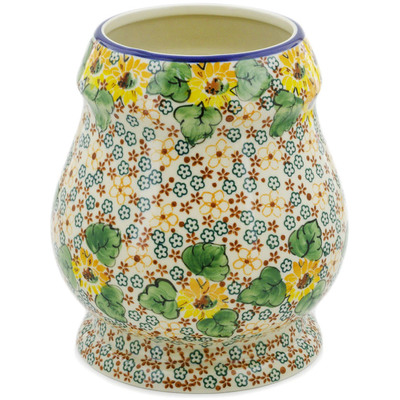 Polish Pottery Vase 9&quot; Country Sunflower UNIKAT