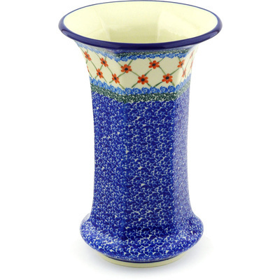 Polish Pottery Vase 9&quot; Daisy Lace