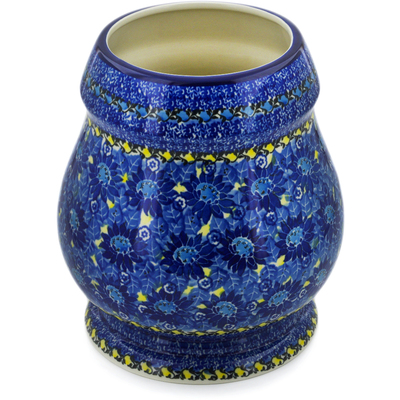 Polish Pottery Vase 9&quot; Deep Blue UNIKAT