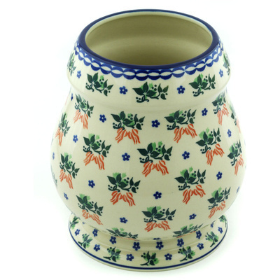 Polish Pottery Vase 9&quot; Fire Cracker