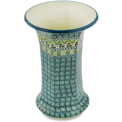 Polish Pottery Vase 9&quot; Green Fulfillment