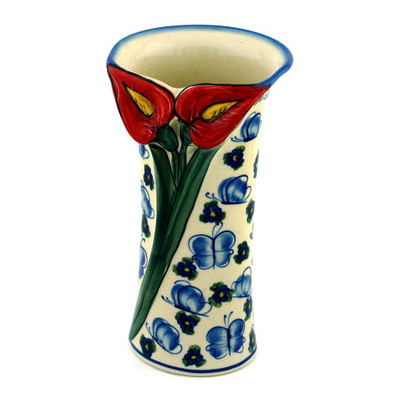 Polish Pottery Vase 9&quot;