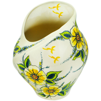 Polish Pottery Vase 9&quot; Hawaii Sunshine UNIKAT