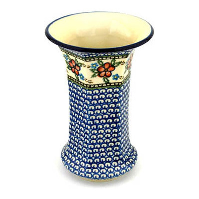 Polish Pottery Vase 9&quot; Lancaster Rose