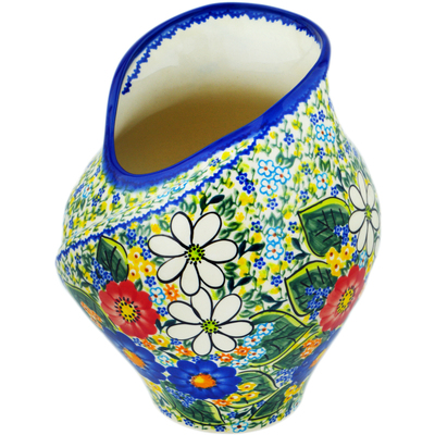 Polish Pottery Vase 9&quot; Magical Spring UNIKAT