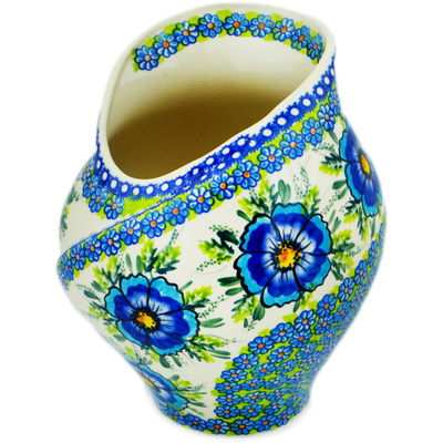 Polish Pottery Vase 9&quot; Orchid Crown UNIKAT