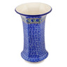 Polish Pottery Vase 9&quot; Peacock Feather