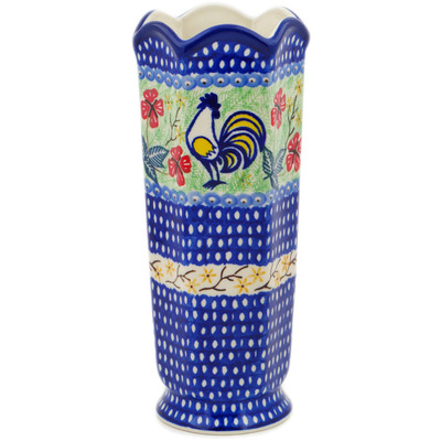 Polish Pottery Vase 9&quot; Rise And Shine UNIKAT