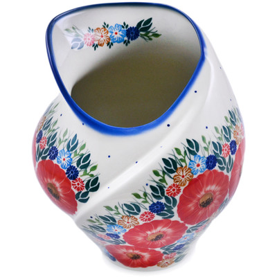Polish Pottery Vase 9&quot; Summer Bunch