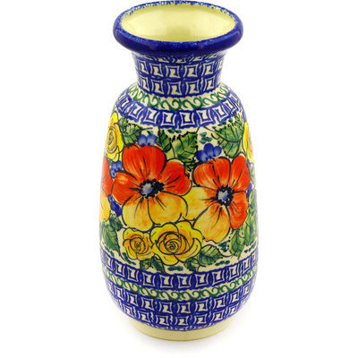 Polish Pottery Vase 9" UNIKAT