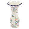 Polish Pottery Vase 9&quot; Verdant Hummingbird Spring UNIKAT