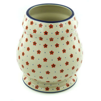 Polish Pottery Vase 9&quot; Wildflower Burst
