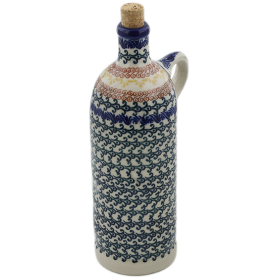 Polish Pottery Vintage Bottle Autumn Swirls
