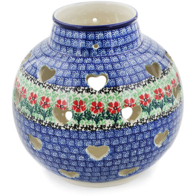 Polish Pottery Votive Candle Holder 7&quot; Maraschino