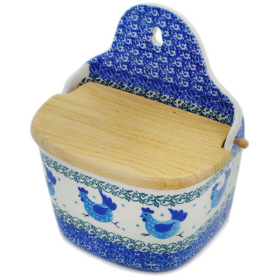 Polish Pottery Wall Jar 6&quot; Chicken Merry-go-round UNIKAT